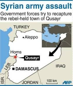 Syrian army attacks the town of Qusayr 