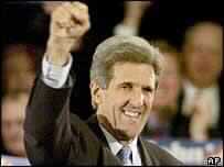 Victorious Kerry Rounds on Bush